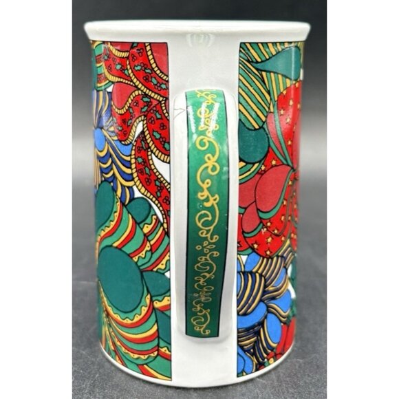 Christmas Coffee Tea Cup Holiday Mug 1995 Limited Edition Elegance Fire Works - Picture 14 of 16